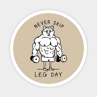 Never Skip Leg Day Shiba Magnet